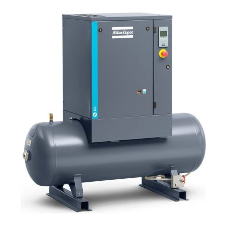 Atlas Copco Atlas Copco G7-116T AFF, 10HP, Oil-Injected Rotary Screw, 71 Gal Tank, 116PSI, 208/230/460V w/Dryer 8152103844